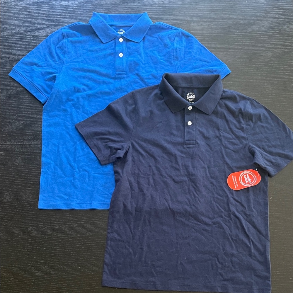 NEW! Boys 14-16 Polo Shirt Set - Blue and Navy